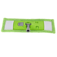 Tête de vadrouille plate en microfibre à double face de nettoyage vert de ménage professionnel de conception nouvelle